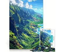 Puzzle de 1000 pièces pour Adultes Napali Hawaii Pixel Art,Jeu de logique et de précision,idéal pour se détendre et s'amuser (38x52cm)