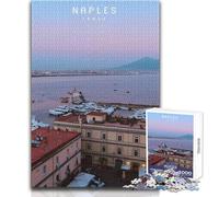 Puzzle de 1000 pièces pour Adultes - Naples - Jeu éducatif Familial - Niveau de difficulté Difficile pour Un Anniversaire - Dimensions 38x52cm