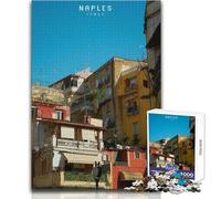 Puzzle de 1000 pièces pour Adultes - Naples - Jeu éducatif Familial - Niveau de difficulté Difficile pour Un Anniversaire - Dimensions 38x26cm