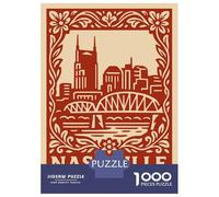 Puzzle De 1000 Pièces pour Adultes Nashville Skyline Vintage Puzzles pour Adolescents - Course De Vitesse Manuelle - Difficile Et Stimulant - Cadeaux De Noël Et d'anniversaire 70x50cm/1000pcs
