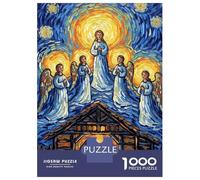 Puzzle De 1000 Pièces pour Adultes Nativity Scene in Van Gogh Style Puzzle pour Adolescents Améliore La Mémoire Difficile Et Stimulant Idéal comme Cadeau 52x38cm/1000pcs