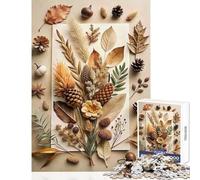 Puzzle de 1000 pièces pour Adultes Nature Morte automnale avec éléments naturels Jeu Anti-Stress Idée Cadeau Jeu éducatif Impossible Dimensions 38x52cm