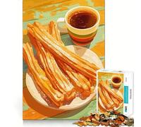 Puzzle de 1000 pièces pour Adultes Nature Morte Churros et café Finition Premium Casse-tête créatif Cadeau Jeu Occasionnel Activité d'anniversaire (38x52cm)