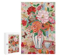 Puzzle de 1000 pièces pour Adultes - Nature Morte Florale - Puzzle coloré et Amusant pour se détendre et se divertir - Décoration intérieure - Objet de Collection - 26 x 38 cm