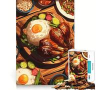 Puzzle de 1000 pièces pour Adultes Nature Morte gourmande Philippine Jeu de réflexion et de Calme Cadeau apaisant pour Noël (38x26cm)