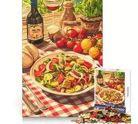 Puzzle de 1000 pièces pour Adultes Nature Morte Pique-Nique Italien Assemblage Parfait Activité Artistique,créative et ludique pour Le Cerveau Temps de Repos et de Jeu Idée Cadeau d'anniversaire