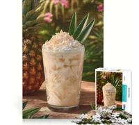 Puzzle de 1000 pièces pour Adultes Nature Morte Tropicale Ananas et Noix de Coco Jouet éducatif Interaction Parent-Enfant idéal comme Cadeau pour Toute la Famille 50x75cm