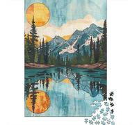 Puzzle De 1000 Pièces pour Adultes Nature's Serenity Mountain Reflections Puzzle pour Adultes, Jouet Anti-Stress Amusant Et Humoristique, Idéal comme Cadeau 38x26cm/1000pcs