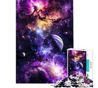 Puzzle de 1000 pièces pour Adultes Nébuleuse Cosmique avec planètes pour Un Anniversaire ou Noël Jeu de Puzzle à Monter soi-même pour Femmes (14 Ans et Plus) 38x52cm