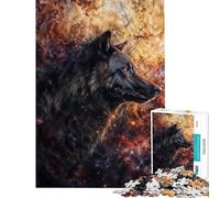 Puzzle de 1000 pièces pour Adultes Nébuleuse Cosmique Loup Activités Amusantes à la Maison Jeu de Construction Difficile Convient aux Personnes de 14 Ans et Plus (38x26cm)