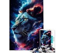 Puzzle de 1000 pièces pour Adultes Nébuleuse majestueuse Visage de Lion Jeu éducatif de 1000 pièces Décoration Parfaite Jeu Stimulant et Convivial en Famille (38x26cm)