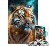 Puzzle de 1000 pièces pour Adultes Nébuleuse Mystique Tigre Activités Amusantes à la Maison Jeu de Construction Difficile Convient aux Personnes de 14 Ans et Plus (38x26cm)