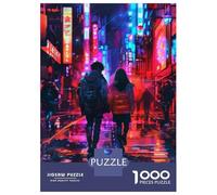 Puzzle De 1000 Pièces pour Adultes Neon Cityscape Art Print Puzzle Anti-Stress, Difficile, Cadeau Unique pour Un Anniversaire Ou Noël 38x26cm/1000pcs