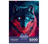 Puzzle De 1000 Pièces pour Adultes Neon Wolf Galaxy -1 Puzzles pour Adultes - Jouets Anti-Stress - Découpe De Précision - Activités Ludiques À La Maison 52x38cm/1000pcs