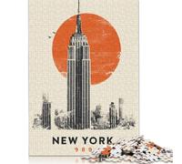 Puzzle de 1000 pièces pour Adultes - New York emblématique - Puzzle en Bois pour Enfants - Jouet de Divertissement Familial - 1000 pièces (75 x 50 cm)
