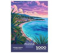 Puzzle De 1000 Pièces pour Adultes Nice, France Coastal View Puzzles pour Adultes - Améliorez Votre Mémoire - Activités Ludiques À Faire À La Maison - Idéal comme Cadeau 70x50cm/1000pcs