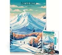Puzzle de 1000 pièces pour Adultes Niseko Japon,Assemblage Lisse,Jeu de réflexion Amusant et divertissant,idéal pour Un Anniversaire (38x52cm)