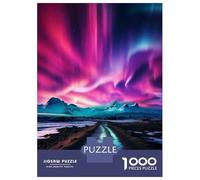 Puzzle De 1000 Pièces pour Adultes Northern Light on Mountain Puzzle Adulte, Jouet, Décoration Murale, Une Œuvre d'art, Activités Amusantes À La Maison 38x26cm/1000pcs