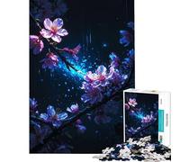 Puzzle de 1000 pièces pour Adultes Nuit de cerisiers en Fleurs Jeu Impossible Jeu éducatif Idée Cadeau Apprentissage et éducation (Dimensions 38x26cm)