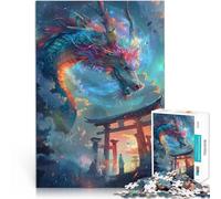 Puzzle de 1000 pièces pour Adultes Nuit du Dragon et du Samouraï Jeu éducatif Familial Liste de souhaits avec Le Père Noël 75x50cm