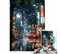 Puzzle de 1000 pièces pour Adultes Nuit pluvieuse à Tokyo Jeu de réflexion décoration intérieure Cadeau Stimulant (Dimensions 38x52cm)