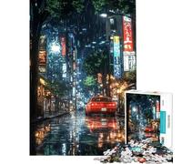 Puzzle de 1000 pièces pour Adultes Nuit pluvieuse à Tokyo Puzzle à Monter soi-même défi Difficile (Taille 38x26cm)