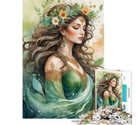 Puzzle de 1000 pièces pour Adultes Nymphe des forêts à l'aquarelle Un défi à relever Décoration Parfaite Jeu Amusant Convient aux 14 Ans et Plus (38x52cm)