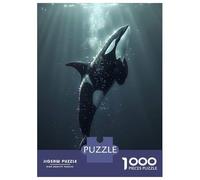 Puzzle De 1000 Pièces pour Adultes Ocean Orca Whale Killer Puzzle Anti-Stress - Cadeau pour Femmes - Idée Cadeau Unique pour Un Anniversaire Ou Noël 52x38cm/1000pcs