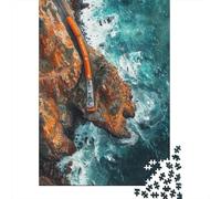 Puzzle De 1000 Pièces pour Adultes Ocean View Train Ride-1 Puzzles pour Adultes Vacances À La Maison Tue-t-il Le Temps Chaque Pièce Est Unique - Un pour Les Joueurs 70x50cm/1000pcs