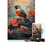 Puzzle de 1000 pièces pour Adultes Oiseau Bleu Printemps Décoration soignée,Jeu cognitif Amusant,Jeu de Paix,Activité d'anniversaire (38x26cm)