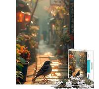 Puzzle de 1000 pièces pour Adultes Oiseau dans Une Ruelle Chinoise Jeu éducatif Course de Vitesse Manuelle Cadeau pour Femmes et Hommes (Taille 50x75cm)