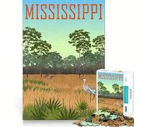 Puzzle de 1000 pièces pour Adultes Oiseau de l'État du Mississippi Jeu de logique Amusant et Fluide Scène de Noël (50x75cm)