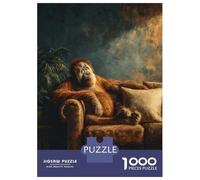 Puzzle De 1000 Pièces pour Adultes Orangutan Relaxing on A Couch Puzzles pour Adultes Vacances À La Maison Tue-t-il Le Temps Chaque Pièce Est Unique - Un pour Les Joueurs 70x50cm/1000pcs