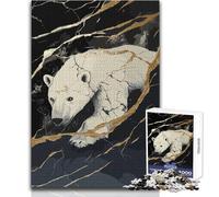 Puzzle de 1000 pièces pour Adultes - Ours Polaire Qui Sort de Son Terrier - Activité de Loisirs Calme et agréable - Finitions de qualité supérieure - Dimensions:38x26cm