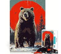 Puzzle de 1000 pièces pour adultes, ours, vintage, idéal pour décorer, jeu de concentration, jeu de détente, motif de Noël (38 x 26 cm)