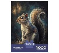 Puzzle De 1000 Pièces pour Adultes Painting of A Squirrel in Nature Puzzles pour Adolescents - Course De Vitesse Manuelle - Difficile Et Stimulant - Cadeaux De Noël Et d'anniversaire 52x38cm/1000pcs
