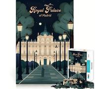 Puzzle de 1000 pièces pour Adultes Palais Royal de Madrid Finitions Haut de Gamme Casse-tête Artistique pour Jouer occasionnellement Jeu d'anniversaire (38x26cm)