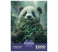 Puzzle de 1000 pièces pour adultes Panda Bear Puzzle en bambou pour adultes Jeux de relaxation Analyse et cadeaux logiques pour amis et famille 52 x 38 cm/1000 pièces