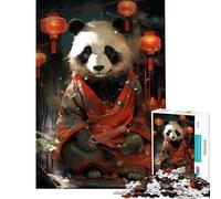 Puzzle de 1000 pièces pour Adultes Panda Japonais en Kimono Jeu éducatif et ludique Idée Cadeau d'anniversaire Dimensions 38x52cm