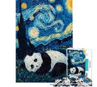 Puzzle de 1000 pièces pour Adultes Panda Mignon endormi sous Un Ciel étoilé Jeu de réflexion pour Adultes Découpe de précision Idéal comme Cadeau (Dimensions 50x75cm)