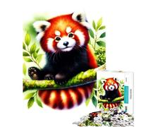 Puzzle de 1000 pièces pour Adultes Panda Roux Jeu éducatif Jouet Jeu intellectuel Cadeau d'anniversaire défi Difficile (Dimensions 38x52cm)