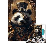 Puzzle de 1000 pièces pour Adultes Panda Steampunk Animal Jeu de réflexion pour Adultes Améliore la mémoire Interaction Parent-Enfant (Dimensions 50x75cm)