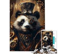 Puzzle de 1000 pièces pour Adultes Panda Steampunk Animal Jeu de réflexion Stimulant et Anti-Stress (Dimensions 38x26cm)