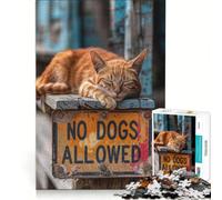 Puzzle de 1000 pièces pour Adultes Panneau Interdit aux Chiens Jeu éducatif Difficile et Stimulant Cadeau de Noël ou d'anniversaire 38x52cm