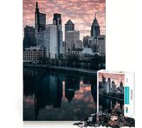 Puzzle de 1000 pièces pour Adultes,Panorama de Philadelphie,découpe Premium,Jeu de réflexion,Divertissement,décoration de Noël (38x26cm)
