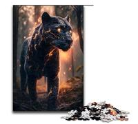 Puzzle de 1000 pièces pour Adultes Panthère du Tonnerre Lumineuse Puzzle en Bois Jeu Stimulant 75x50cm