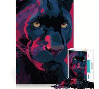 Puzzle de 1000 pièces pour Adultes Panthère Noire,décoration élégante,activité cérébrale Amusante,Moment de détente,Cadeau de Loisirs Festif (38x52cm)