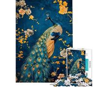 Puzzle de 1000 pièces pour Adultes Paon Abstrait Kintsugi Jeu de réflexion Stimulant la mémoire Idéal comme Cadeau (Dimensions 38x26cm)