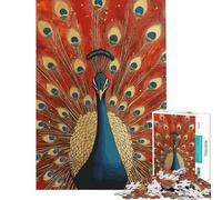 Puzzle de 1000 pièces pour Adultes Paon Fier aux Plumes déployées Jeu Manuel pour Adolescents Idéal pour améliorer la mémoire Cadeau pour Amis et Famille (Dimensions 38x52cm)