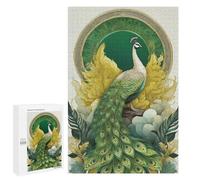 Puzzle de 1000 pièces pour Adultes - Paon Vert, Motif Mural, Citations inspirantes, Puzzle pour Jeux en Famille, (38 x 52 cm).